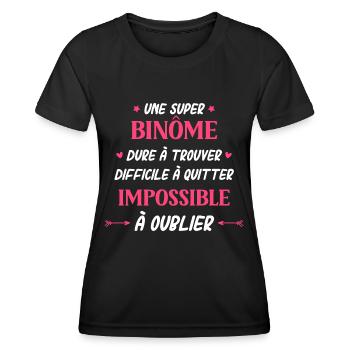 Super binôme - T-shirt sport Femme - noir - Devant - AI Model Female 172 light (172cm)