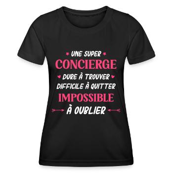 Super concierge - T-shirt sport Femme - noir - Devant - AI Model Female 172 light (172cm)