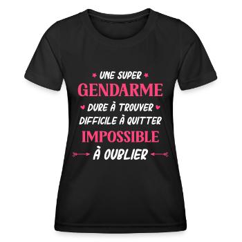 Super gendarme - T-shirt sport Femme - noir - Devant - AI Model Female 172 light (172cm)