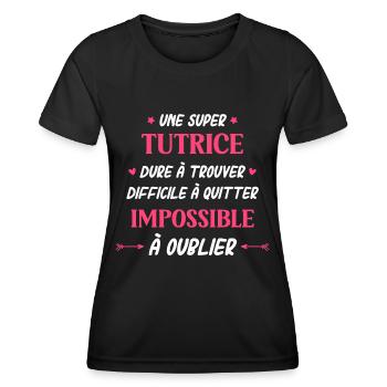Super tutrice - T-shirt sport Femme - noir - Devant - AI Model Female 172 light (172cm)