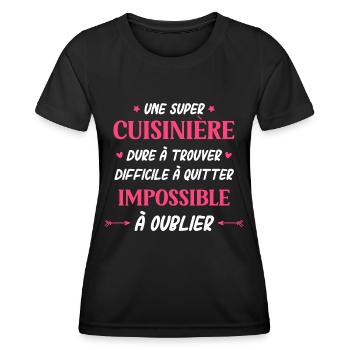 Super cuisinière - T-shirt sport Femme - noir - Devant - AI Model Female 172 light (172cm)