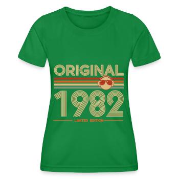 1982 - Women's Functional T-Shirt - kelly green - Front - AI Model Female 172 dark (172cm)