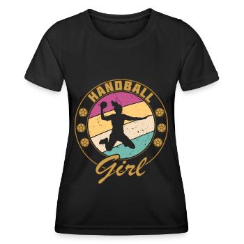 Handball Girl - Frauen Funktions-T-Shirt - Schwarz - Vorne - AI Model Female 172 light (172cm)
