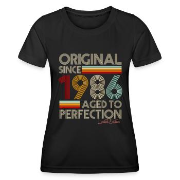 1986 - T-shirt sport Femme - noir - Devant - AI Model Female 172 light (172cm)