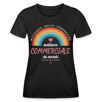 Meilleure commerciale du monde - T-shirt sport Femme - noir - Devant - AI Model Female 172 light (172cm)