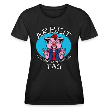 lustiger Spruch Arbeit Büro Tischler Maurer Humor - Frauen Funktions-T-Shirt - Schwarz - Vorne - AI Model Female 172 light (172cm)