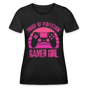 Gamer girl Proof of Perfection - Women's Functional T-Shirt - black - Front - AI Model Female 172 light (172cm)