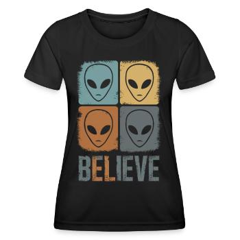 Belief in the Unknown Space Mystery - Women's Functional T-Shirt - black - Front - AI Model Female 172 light (172cm)