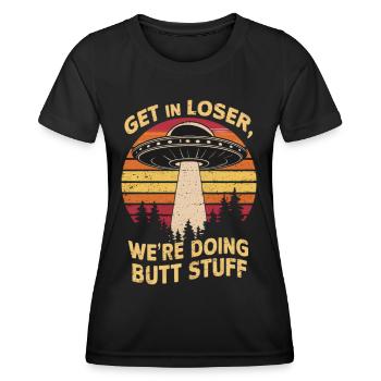 Steige Ein Verlierer, Wir Machen Unsinn Im All - Frauen Funktions-T-Shirt - Schwarz - Vorne - AI Model Female 172 light (172cm)