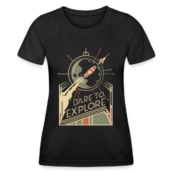 Dare to explore into the unknown - Women's Functional T-Shirt - black - Front - AI Model Female 172 light (172cm)