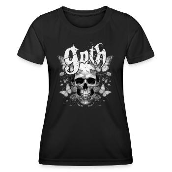 Crâne gothique - T-shirt sport Femme - noir - Devant - AI Model Female 172 light (172cm)