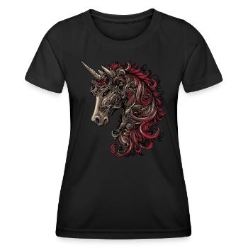 Einhorn Fantasy - Frauen Funktions-T-Shirt - Schwarz - Vorne - AI Model Female 172 light (172cm)