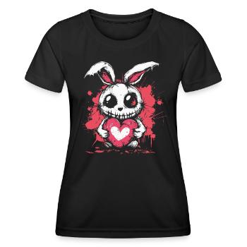 Cute Creepy Rabbit - Women's Functional T-Shirt - black - Front - AI Model Female 172 light (172cm)