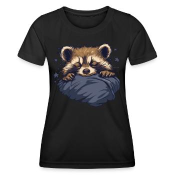 raton laveur rêveur - T-shirt sport Femme - noir - Devant - AI Model Female 172 light (172cm)