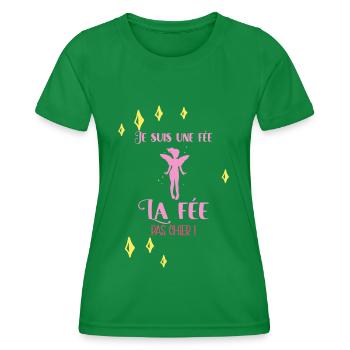 Je Suis Une Fée La Fée Pas Chier Idée Cadeau Drôle - T-shirt sport Femme - vert - Devant - AI Model Female 172 dark (172cm)