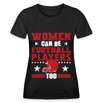 Les femmes de football américain peuvent être des joueuses de football - T-shirt sport Femme - noir - Devant - AI Model Female 172 light (172cm)