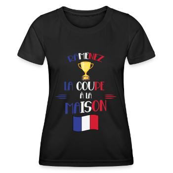 Ramenez La Coupe Cadeau Supporters Français - T-shirt sport Femme - noir - Devant - AI Model Female 172 light (172cm)