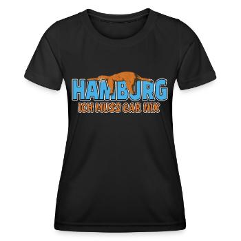 Hamburg ich muss gar nix Faultier Heimat - Frauen Funktions-T-Shirt - Schwarz - Vorne - AI Model Female 172 light (172cm)