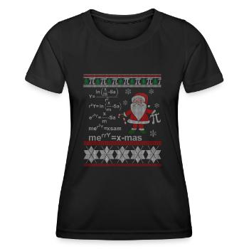 Christmas Formel lustiger Weihnachtspulli Mathe - Frauen Funktions-T-Shirt - Schwarz - Vorne - AI Model Female 172 light (172cm)