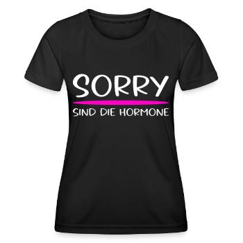 Sorry sind die Hormone - Frauen Funktions-T-Shirt - Schwarz - Vorne - AI Model Female 172 light (172cm)