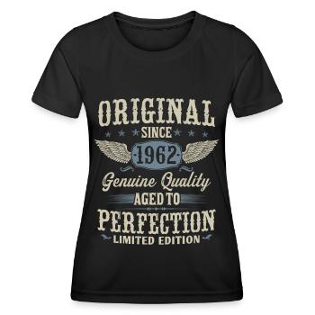 Jahrgang 1962 Original Vintage Geburtstag Geschenk - Frauen Funktions-T-Shirt - Schwarz - Vorne - AI Model Female 172 light (172cm)