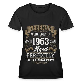 1963 born Legends Birthday - Women's Functional T-Shirt - black - Front - AI Model Female 172 light (172cm)