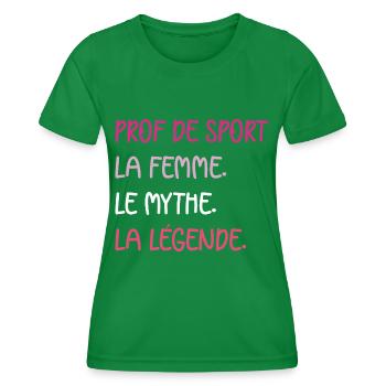 prof de sport - T-shirt sport Femme - vert - Devant - AI Model Female 172 dark (172cm)