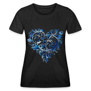 Valentinstag Herz Liebe Liebesbeweis Gefühle - Frauen Funktions-T-Shirt - Schwarz - Vorne - AI Model Female 172 light (172cm)