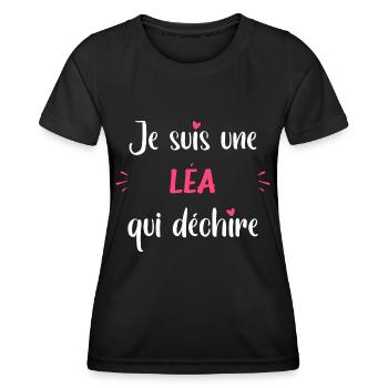 léa - T-shirt sport Femme - noir - Devant - AI Model Female 172 light (172cm)