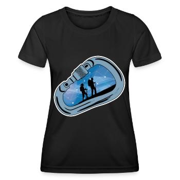 Mousqueton Randonnée - T-shirt sport Femme - noir - Devant - AI Model Female 172 light (172cm)