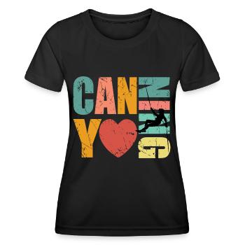 Amateur de canyoning Canyer - T-shirt sport Femme - noir - Devant - AI Model Female 172 light (172cm)