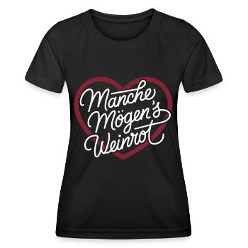Manche mögens weinrot - Frauen Funktions-T-Shirt - Schwarz - Vorne - AI Model Female 172 light (172cm)