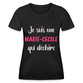 marie cécile - T-shirt sport Femme - noir - Devant - AI Model Female 172 light (172cm)