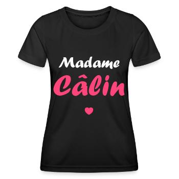 Madame câlin - T-shirt sport Femme - noir - Devant - AI Model Female 172 light (172cm)