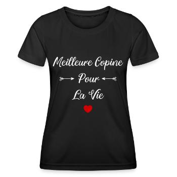 Meilleure Copine pour la vie - T-shirt sport Femme - noir - Devant - AI Model Female 172 light (172cm)
