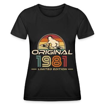 1981 - Women's Functional T-Shirt - black - Front - AI Model Female 172 light (172cm)