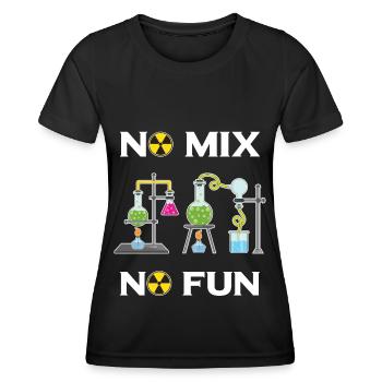 No Mix No Fun Labor Chimie T-shirt Science - T-shirt sport Femme - noir - Devant - AI Model Female 172 light (172cm)