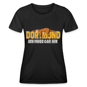 Dortmund ich muss gar nix Faultier Heimat - Frauen Funktions-T-Shirt - Schwarz - Vorne - AI Model Female 172 light (172cm)