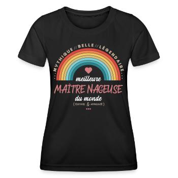 Meilleure maitre nageuse du monde - T-shirt sport Femme - noir - Devant - AI Model Female 172 light (172cm)