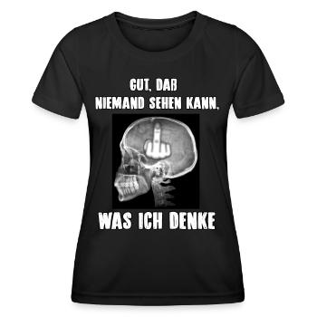 Gut dass niemand sehen kann - Frauen Funktions-T-Shirt - Schwarz - Vorne - AI Model Female 172 light (172cm)
