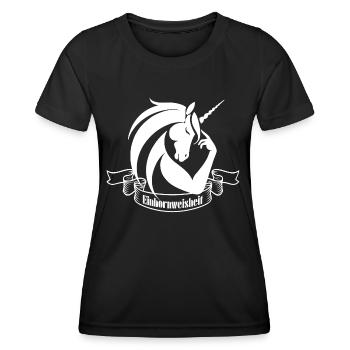 Sagesse de la licorne - T-shirt sport Femme - noir - Devant - AI Model Female 172 light (172cm)