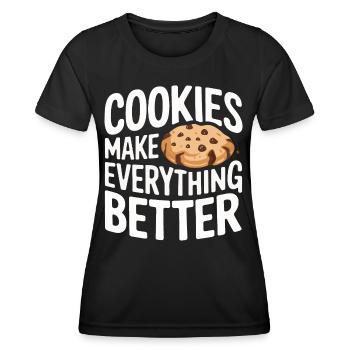 Cookies Cookie Keks Kekse Schokolade - Frauen Funktions-T-Shirt - Schwarz - Vorne - AI Model Female 172 light (172cm)