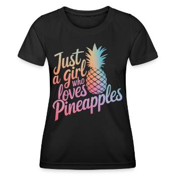 Ananas Fruit tropical hawaïen - T-shirt sport Femme - noir - Devant - AI Model Female 172 light (172cm)