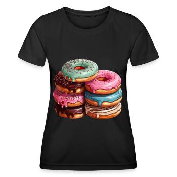 Donut für einen Donut-Liebhaber - Frauen Funktions-T-Shirt - Schwarz - Vorne - AI Model Female 172 light (172cm)