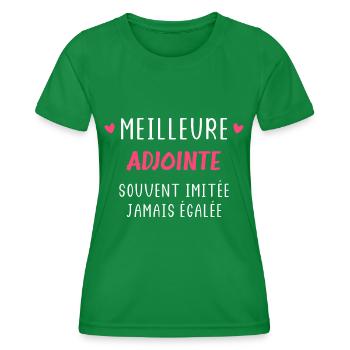 Meilleure adjointe - T-shirt sport Femme - vert - Devant - AI Model Female 172 dark (172cm)