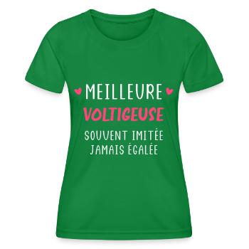 Souvent imitée Meilleure Voltigeuse - T-shirt sport Femme - vert - Devant - AI Model Female 172 dark (172cm)