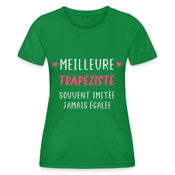 Souvent imitée Meilleure assistante trapeziste - T-shirt sport Femme - vert - Devant - AI Model Female 172 dark (172cm)