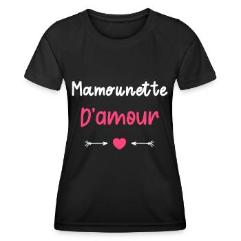 Mamounette d'amour - T-shirt sport Femme - noir - Devant - AI Model Female 172 light (172cm)