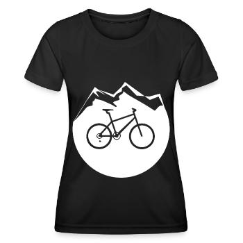 Kreis - Berg - Radfahren - (4) - Frauen Funktions-T-Shirt - Schwarz - Vorne - AI Model Female 172 light (172cm)