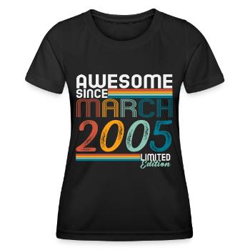 March 2005 Vintage Retro Birthday - Women's Functional T-Shirt - black - Front - AI Model Female 172 light (172cm)